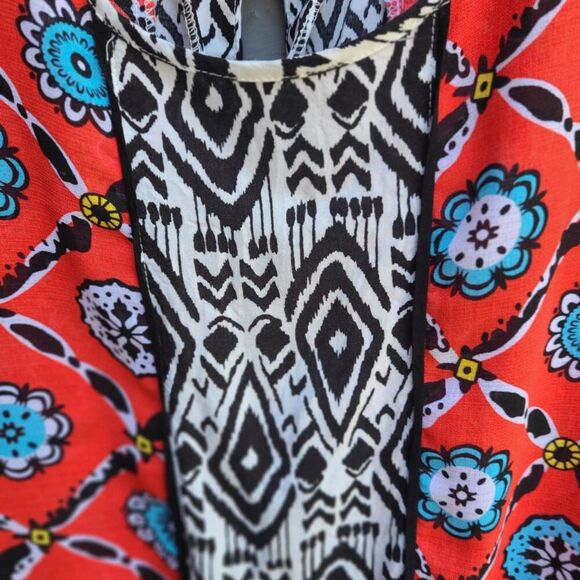 THML Red Black Blue Sleeveless Top Size Medium - Picture 5 of 8